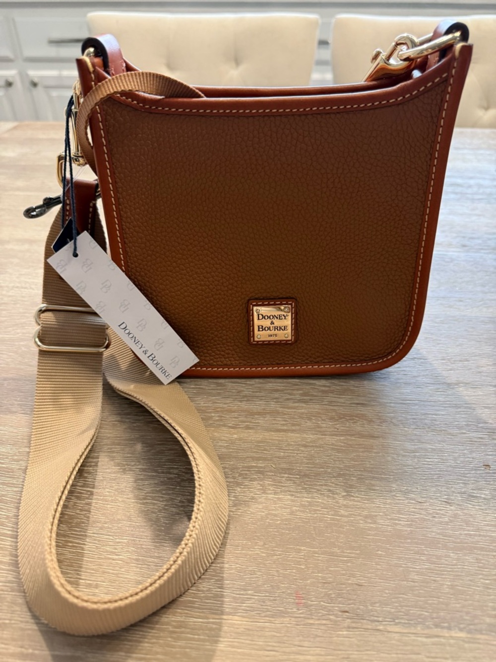 Dooney & Bourke Caramel Small Pebbled Leather Messenger